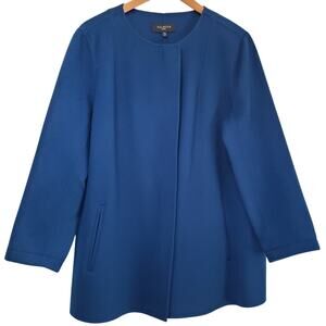 TALBOTS PETITES Wool Blend Coat Jacket Teal Blue Women's Size XLP Lightweight